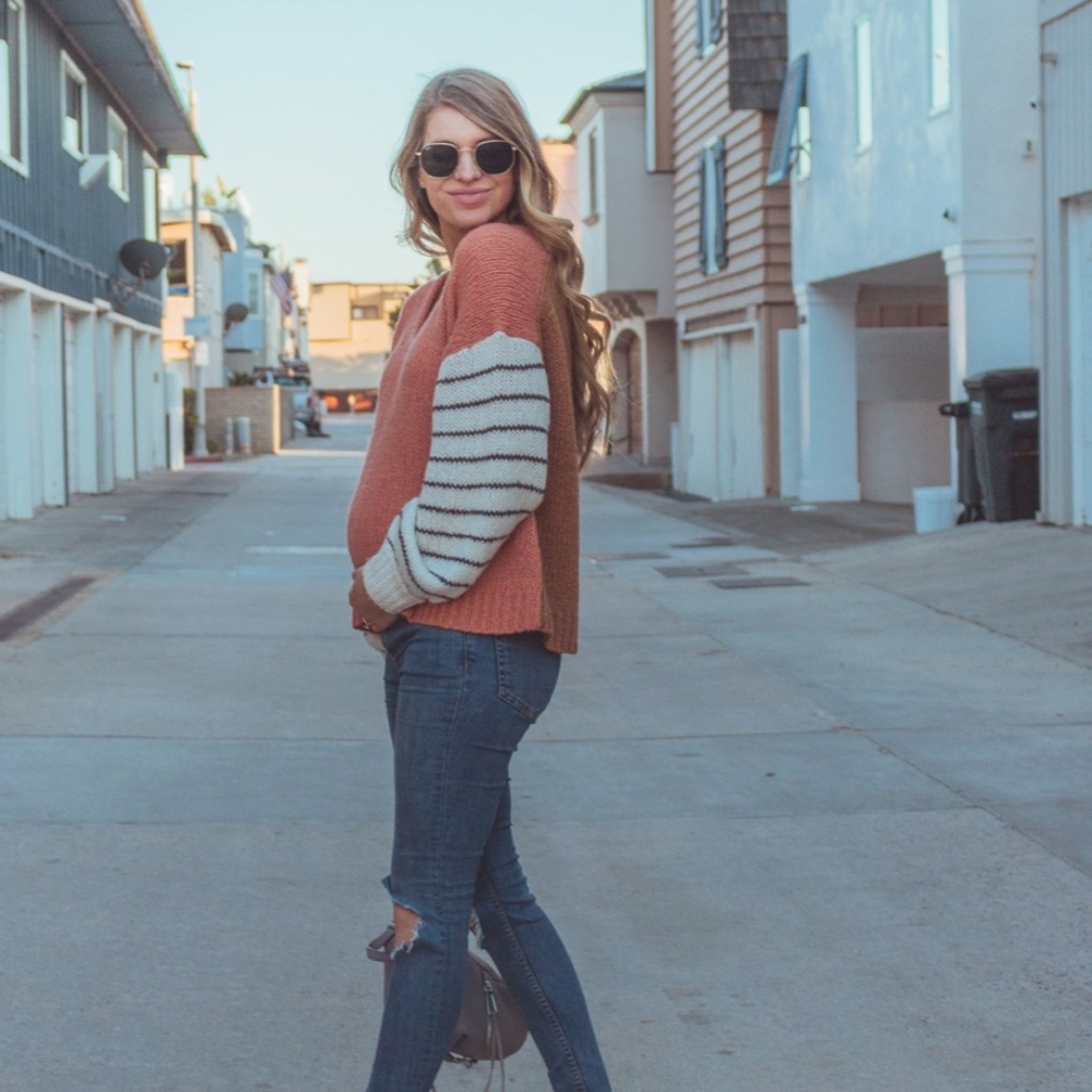 Madewell Striped Balloon Sweater